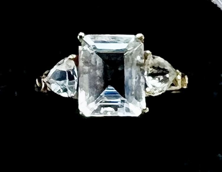 White Sapphire 10k Yellow Gold Ring