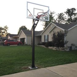Goalrilla 54 inch in ground basketball hoop, adjustable basketball court 