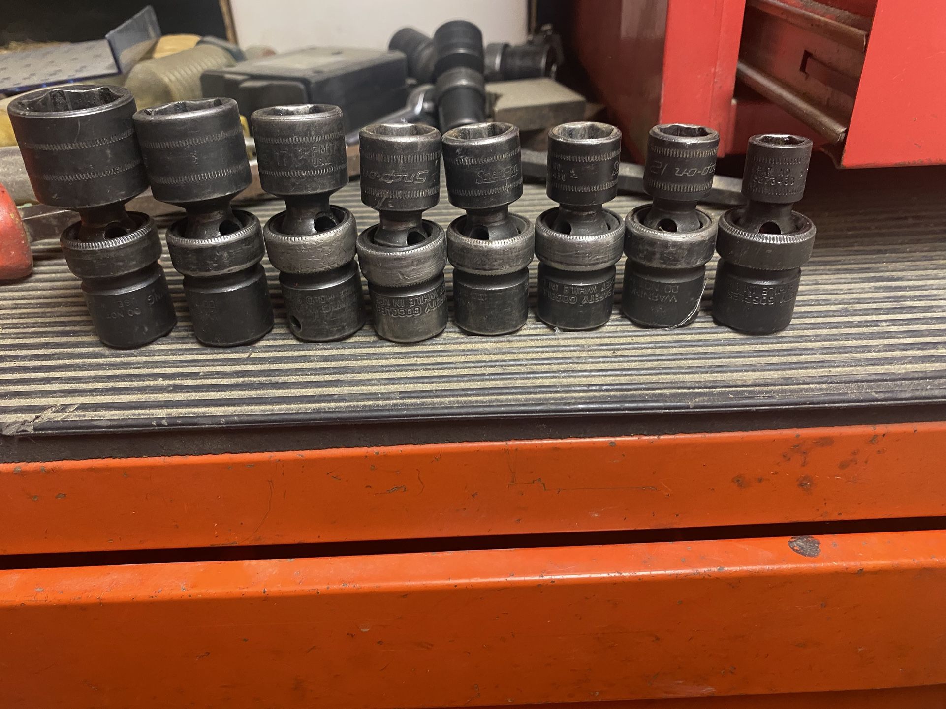 Snap On 207IPFM 8 Piece 3/8" Drive Metric Shallow Impact Swivel Socket Set