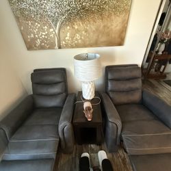 Like-New Aromatic Gray Recliner Chairs – Pair – $350 (OBO) – Santee