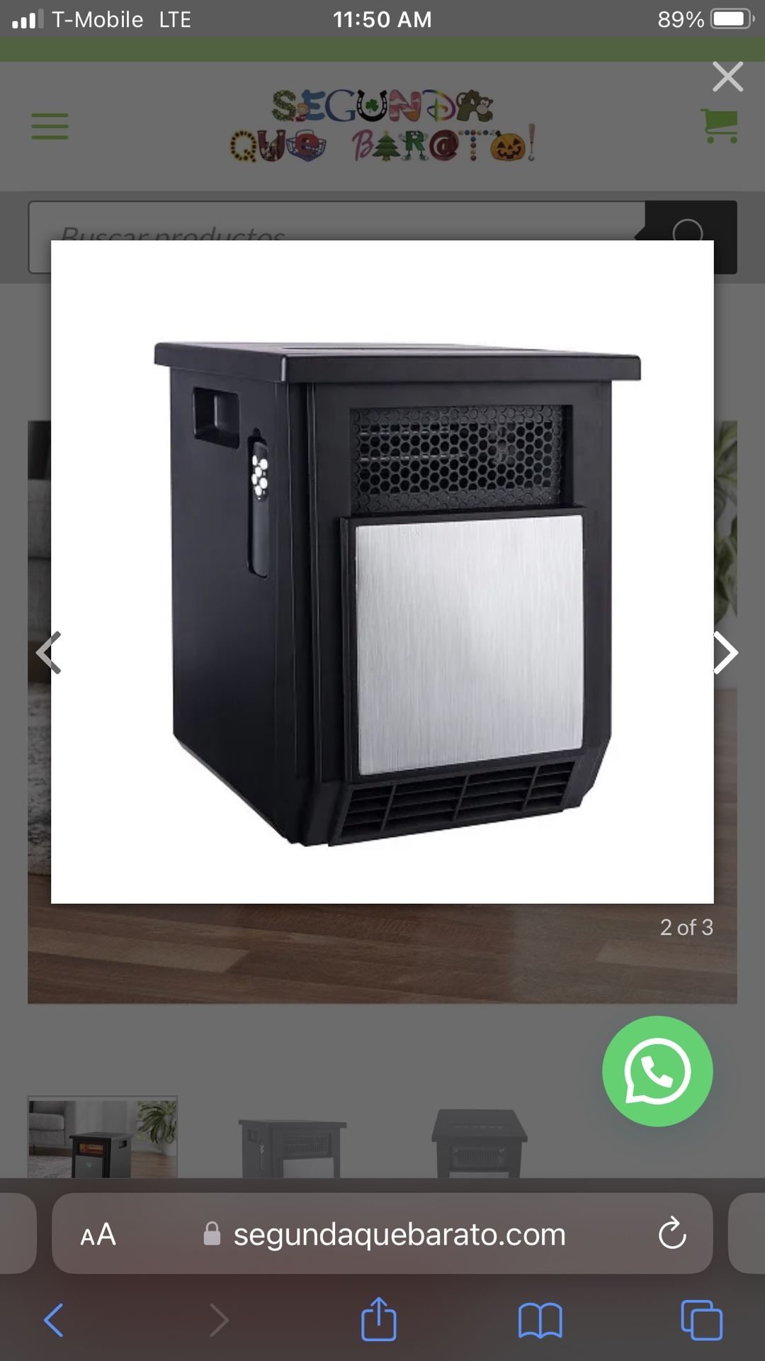 Mainstays 1500W 4-Element Infrared Quartz Indoor Heater