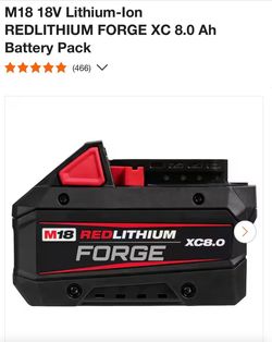 M18 18V Lithium-Ion REDLITHIUM FORGE XC 8.0 Ah Battery Pack
