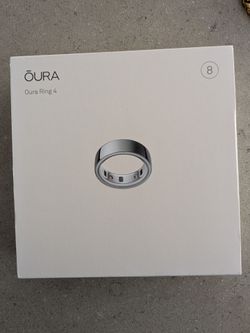 Oura Oura Ring 4 Silver Size 8 Bluetooth Heart Rate Activity Tracker