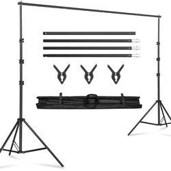 Kshioe Professional Backdrop Stand Kit with Carrying Bag and Clamps Photography