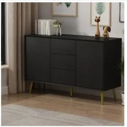 47.2in Sideboard Storage Cabinet Console with 3-Drawers and 2-Cabinets Pop- Out Doors