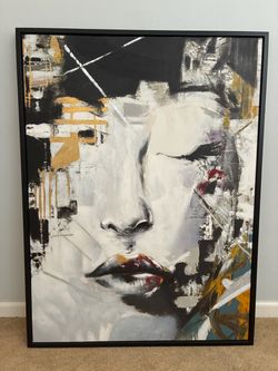 Large Abstract Female Portrait Canvas Wall Art