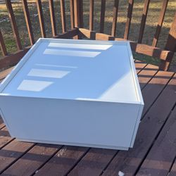 Hommpa Coffee Table with 2 Drawers Center Cocktail Side Table White 