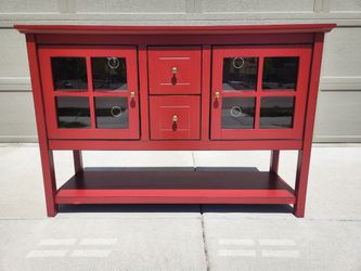 red console table
52 1/4x15 1/4x35H"
little scratch- see the last picture
$20
