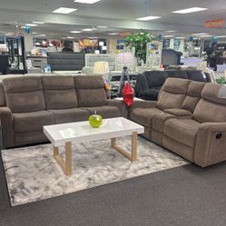 Crazy Sale Now‼️Beautiful Brown Sofa&Loveseat Available In Light Grey $799