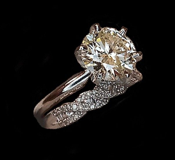 2.30 carat platinum solitaire diamond engagement ring set gold new