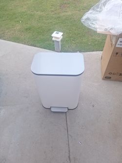 White Step Trash Can