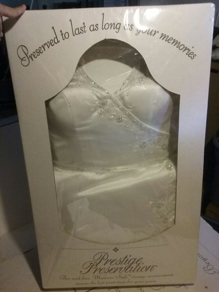 Beautiful wedding gown all cleaned and stored away REDUCED FOR QUICK SALE!!! ASAP PLEASE