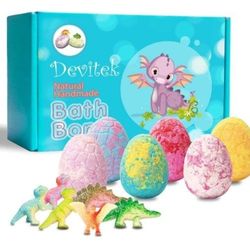 Handmade Bath Bombs for Kids Devitek BathBomb Bath Toys for Kids Ages 4-8 Christmas Gift Ideas Dinosaur Collect