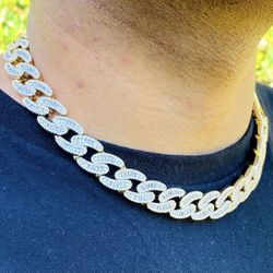 Men’s Designer Link Chain Necklace , 14K Gold 5X Layered Iced Cuban Chain, Bling Necklace, CZ Diamond Choker, Mariner Necklace, Cuban Chain 