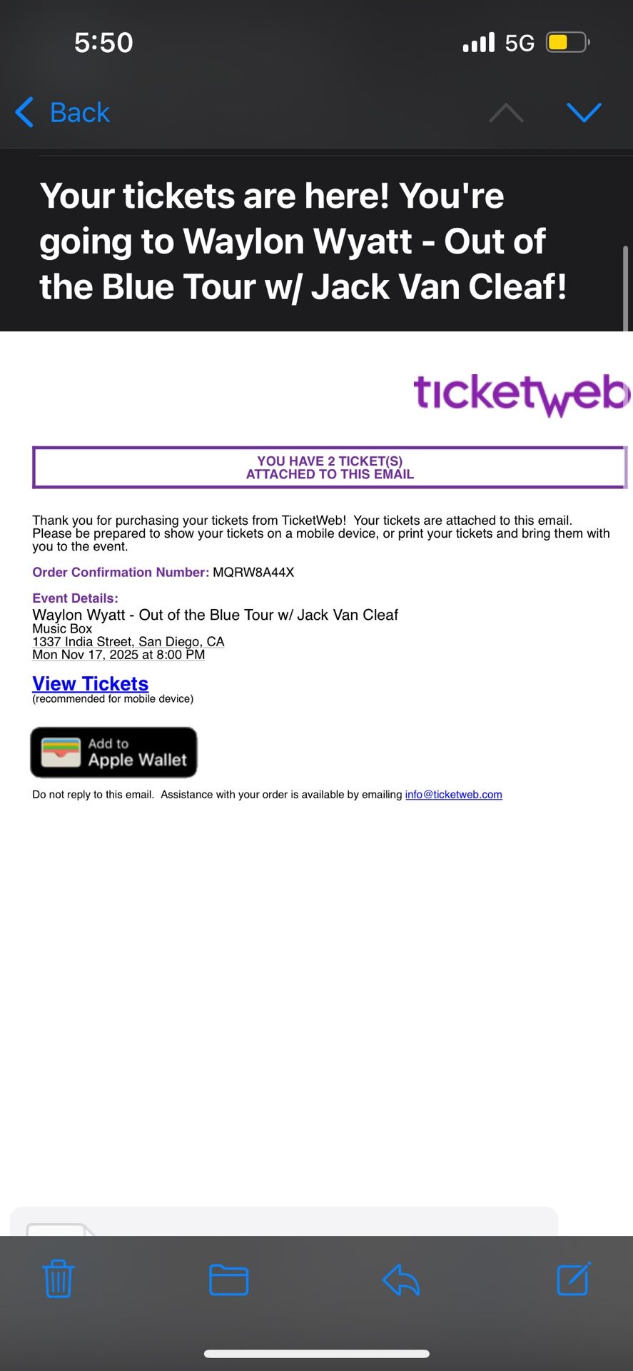 Waylon Wyatt 11/17 @ Music Box