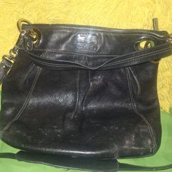 COACH BLACK LEATHER TOTE BAG