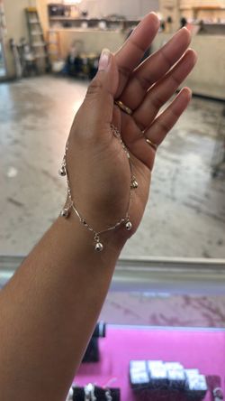 Silver bell bracelet