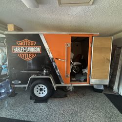 Harley-Davidson Enclosed Motorcycle Trailer - 5x10 - Ramp & Side Door