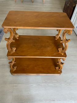 Vintage Solid Wood 3 Tier Display shelf Ornate