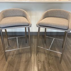 2 Upholstered Bar Stools With removable cushions
