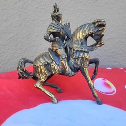 Battle Ready Medieval Knight On Horseback Statue Made In Italy