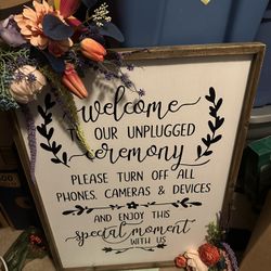 Welcome To Our Unplugged Ceremony Sign