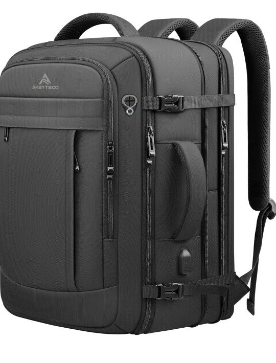 60L Extra Large Travel Laptop Backpack,3XL Expandable Carry On Backpack for Men, Big Capacity Heavy Duty Business Suitcase Daypack Bag Fits 18.4-19 In