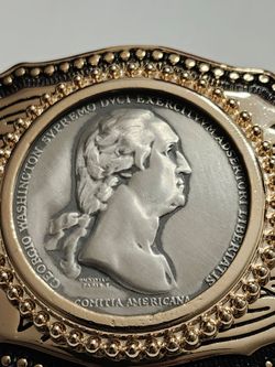 Vintage Belt Buckle with Coin / Medal
