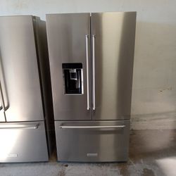 25 Cubic Foot KitchenAid Stainless Steel Bottom Freezer Pull Out Water Nice And The Door Gorgeous
