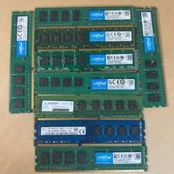 LOT OF 9 8GB 1600MHz DDR3 DDR3L Crucial MICRON SK HYNIX Desktop RAM