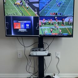 50inch Roku TV with Swivel Stand, Gaming desk and chair