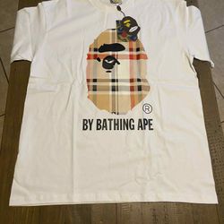 White Bape Burberry Short Size M,L,XL New With Tag And Bag