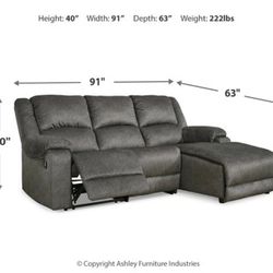 New Reclining Sofa With Chaise 