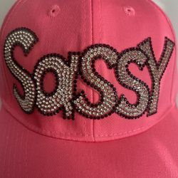 BLING BLING Blk & Diamond “Sassy” Pink Baseball Cap/Hat