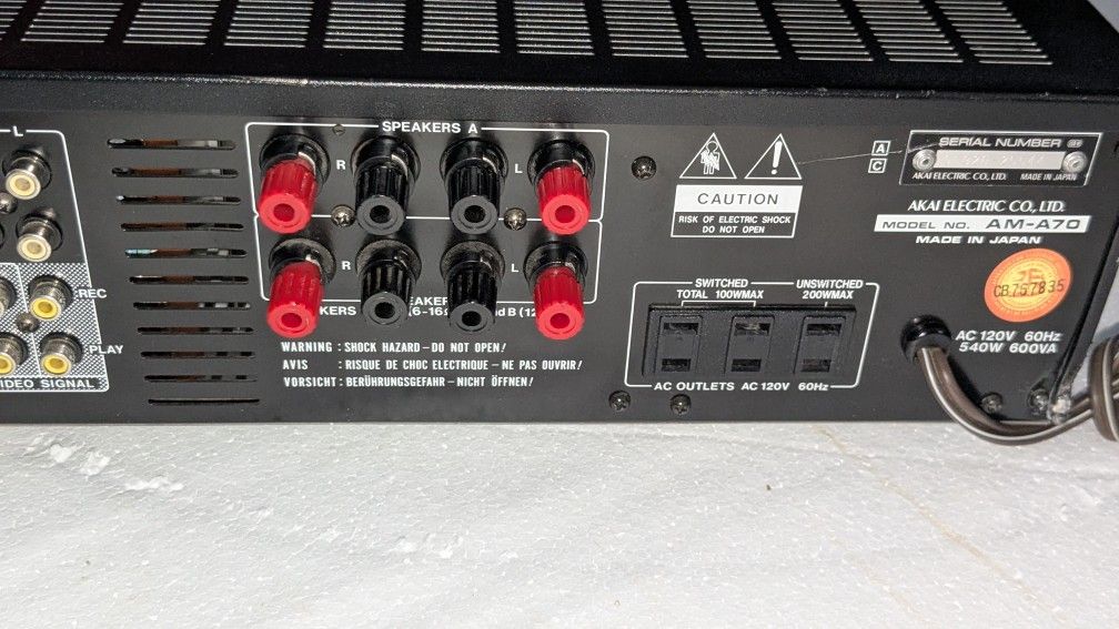 AKAI Model AM A70 Home audio & Stereos