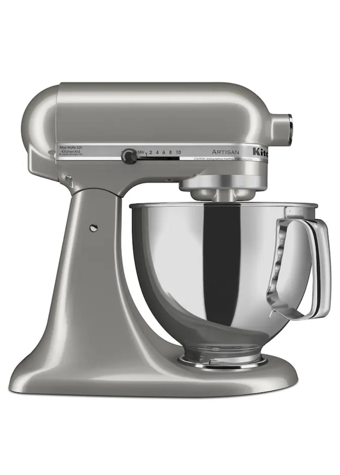 New! KitchenAid Artisan Series 5qt Tilt-Head 10-Speed Stand Mixer Contour Silver: 325W Metal, 5qt