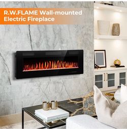 RW Flame 42” Wall Mounted or Recessed Electric Fireplace - brand new