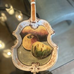 Vintage Faience Pottery Violin Wall Decor/Serving Platter Italy