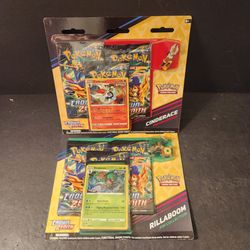 2x Pokemon Crown Zenith Pin Collection 3 Pack Blister Lot Cinderace Rillaboom CZ