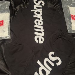 Supreme Satin Appliquè Black Jogger Set