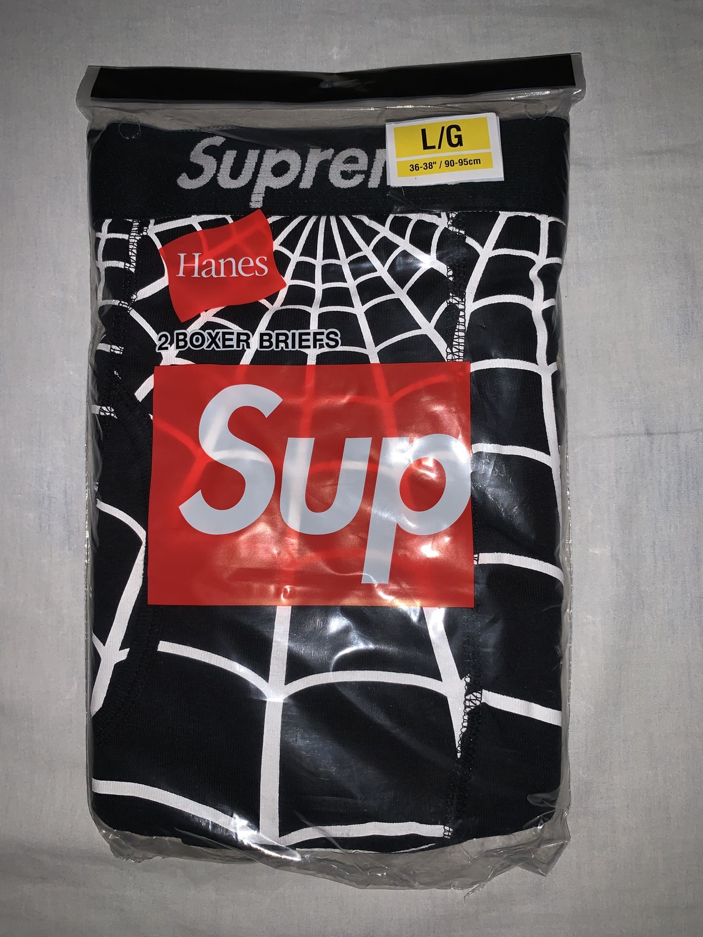 Supreme Hanes Spider-Man Boxer Briefs 2 Pack Black Size: Large