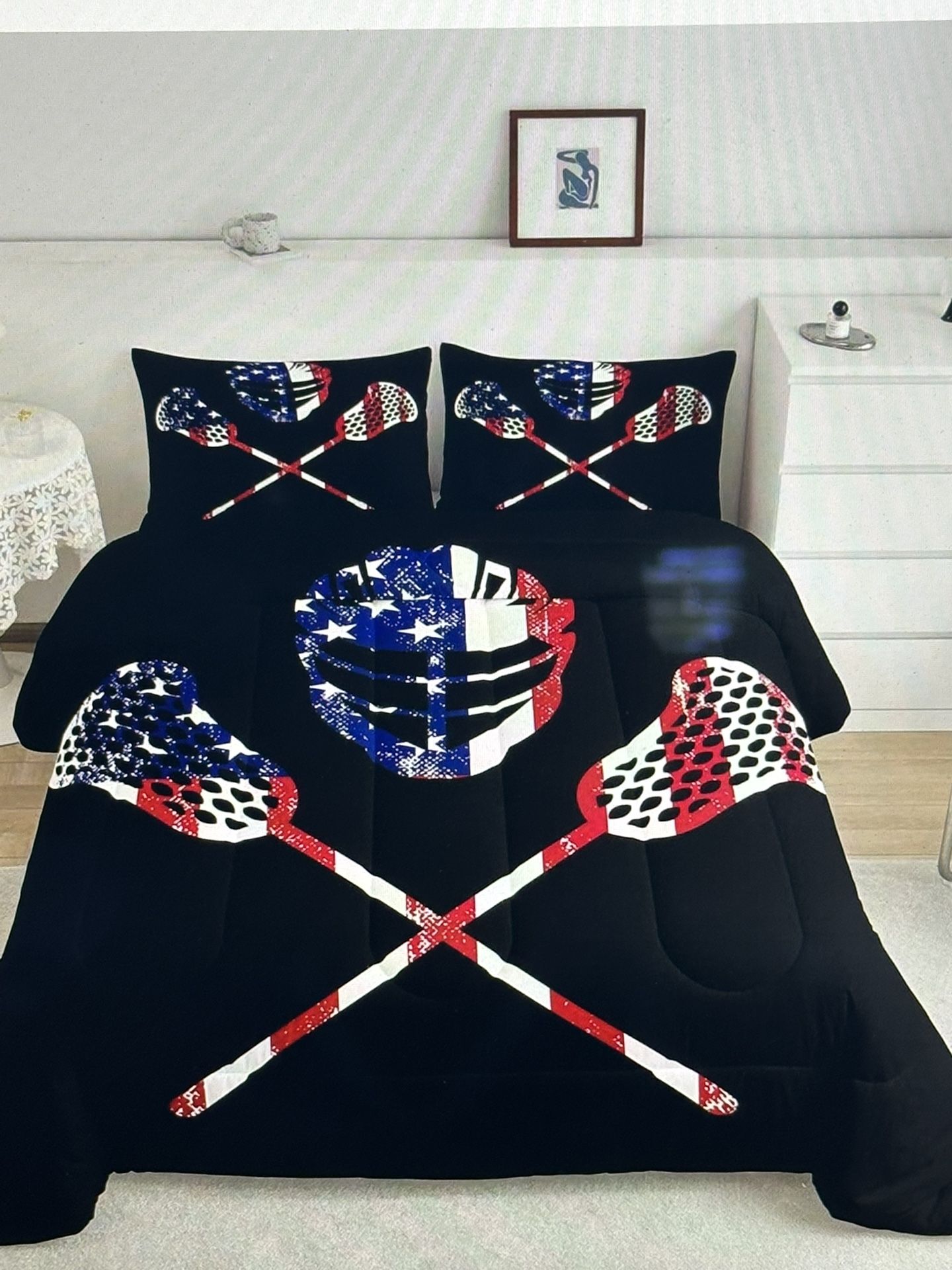 Lacrosse Sports Theme Duvet Insert & 2 Pillow Cases King See Details