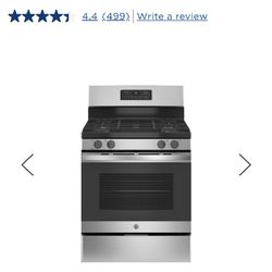 New GE Gas Stove Stainless Steel and Black