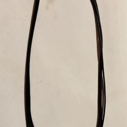 Vintage Necklace, Adjustable Length/Clasp, Wooden and Gold Tone, Black Leather