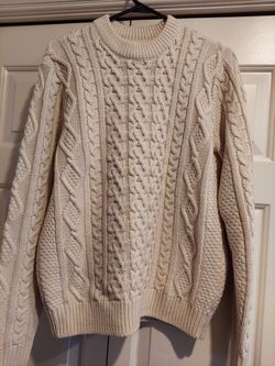 Men's H&M Cream Cableknit Sweater Size S