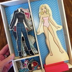 Wooden Barbie Dress Up toy