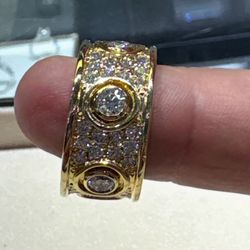 Love Band ring Size 8.5 2 Ct Diamonds 