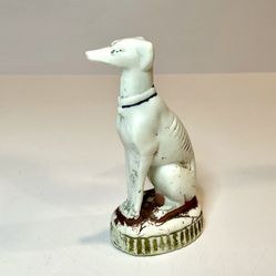 Antique English Staffordshire Porcelain Greyhound Dog Figurine Unmarked