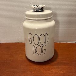 Ray Dunn Good Dog Cookie Jar With Crown Lid 10“ X 5 1/2 Inches S1