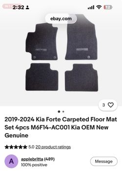Floor Mats Kia Forte 2019-2023 OEM 